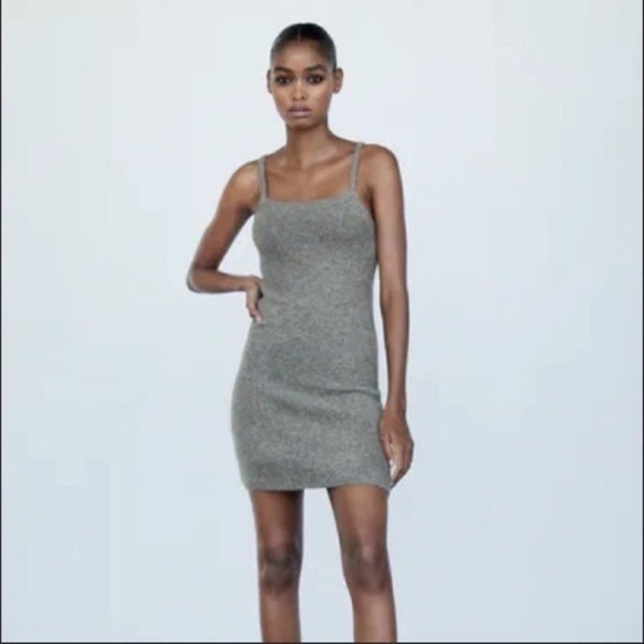 Zara sleeveless wool blend knit mini sweater dress size medium